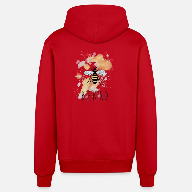 Biene Be Bee Kind - Organic Relaxed Kapuzenjacke Made in EU - Rot