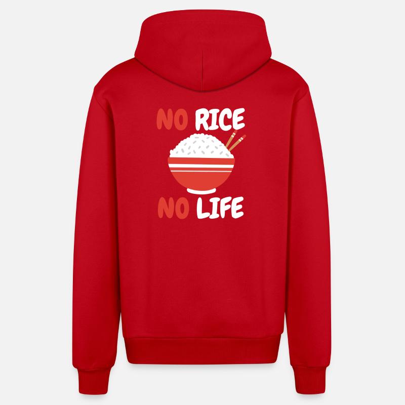 Riz Philippines Philippines asiatiques - Veste à capuche bio décontractée fabriquée en UE - rouge