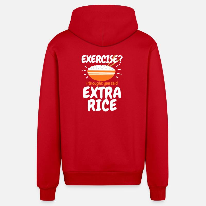 Riz Extra Riz Cuisine Philippine - Veste à capuche bio décontractée fabriquée en UE - rouge