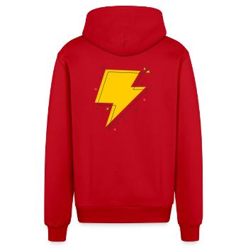 Dynamic Ray in Gelb und Schwarz - Organic Relaxed Kapuzenjacke Made in EU - Rot - Hinten