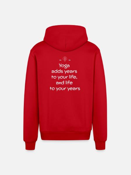 Yoga - Organic Relaxed Hooded Jacket Made in EU - red