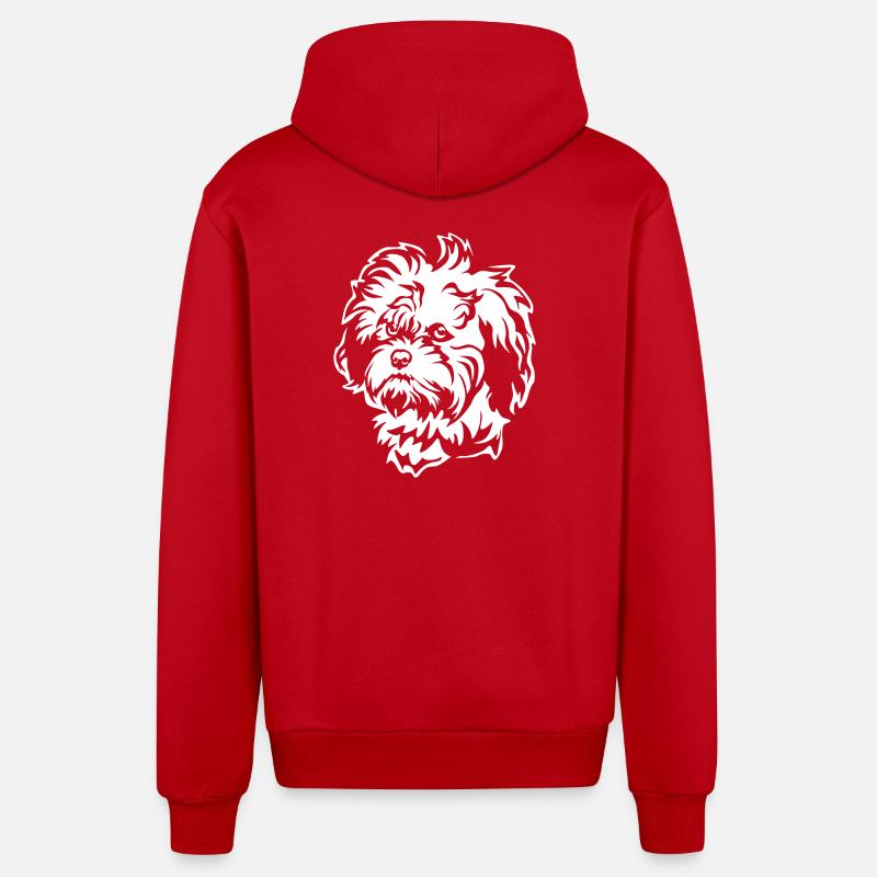 Tête de Lion « Black Edition » - Veste à capuche bio décontractée fabriquée en UE - rouge