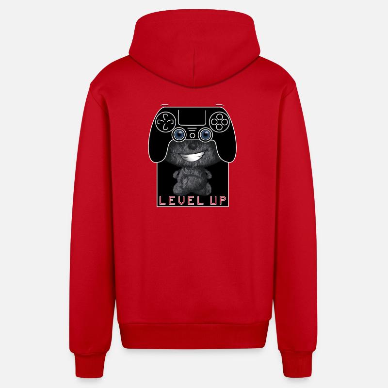Manette Level Up Mignon - Veste à capuche bio décontractée fabriquée en UE - rouge