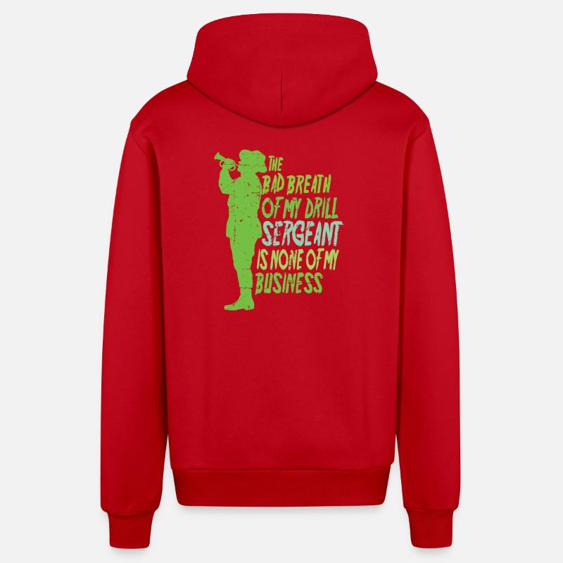 Drill Sergeant - Organic Relaxed Hooded Jacket Made in EU - red