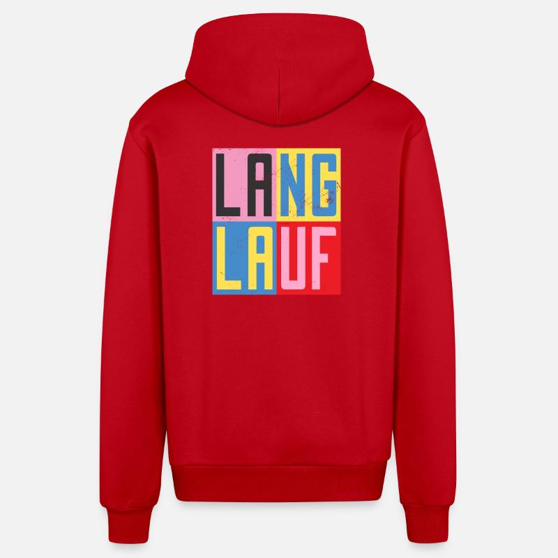 Conception à travers le pays - Veste à capuche bio décontractée fabriquée en UE - rouge