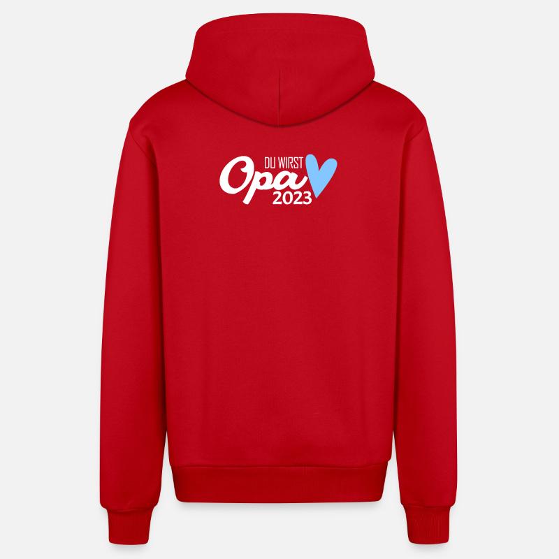 Opa 2023 loading - Organic Relaxed Kapuzenjacke Made in EU - Rot
