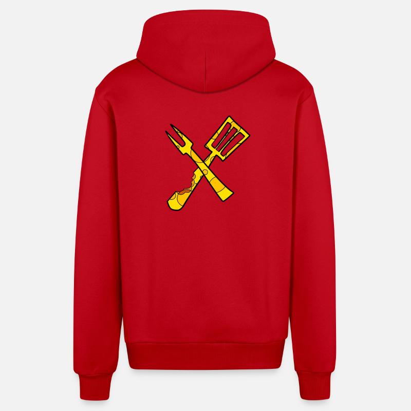 Cuisinier au fromage - Veste à capuche bio décontractée fabriquée en UE - rouge