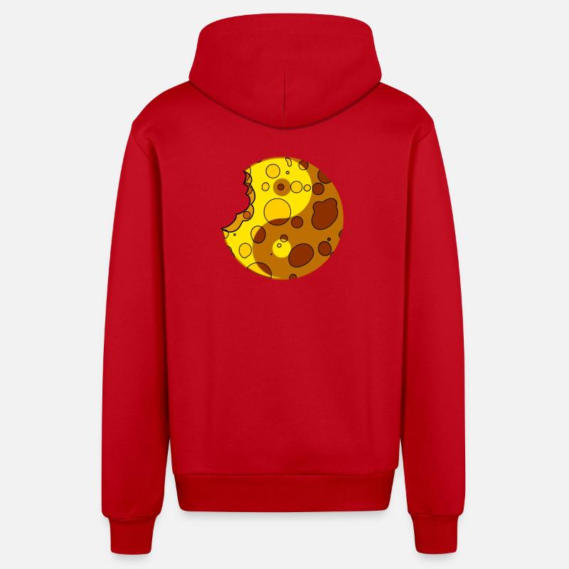Fromage Yin Yang - Veste à capuche bio décontractée fabriquée en UE - rouge