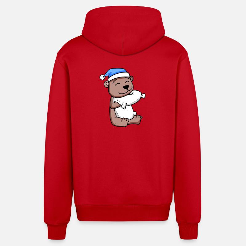 Bébé ours - Veste à capuche bio décontractée fabriquée en UE - rouge