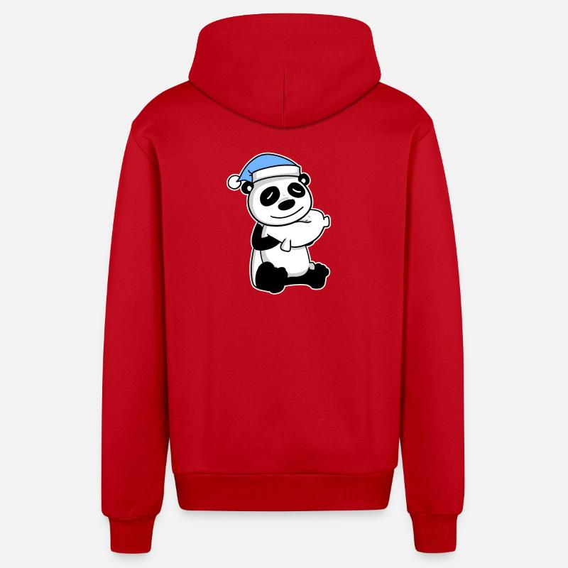 Panda Bébé - Veste à capuche bio décontractée fabriquée en UE - rouge