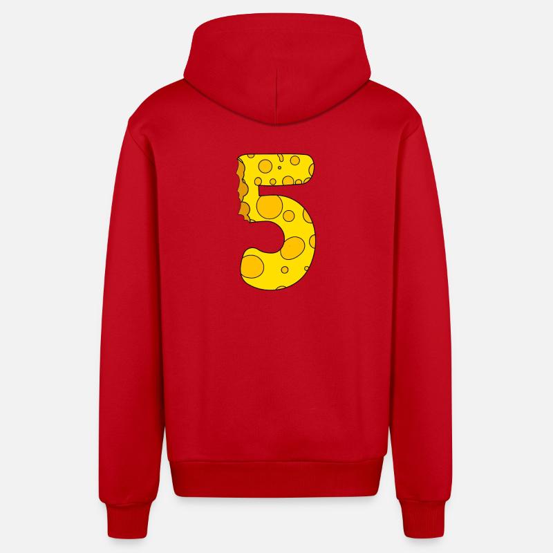Fromage numéro 5 - Veste à capuche bio décontractée fabriquée en UE - rouge
