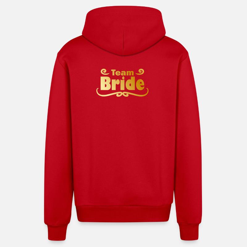 Team Bride en or - Veste à capuche bio décontractée fabriquée en UE - rouge