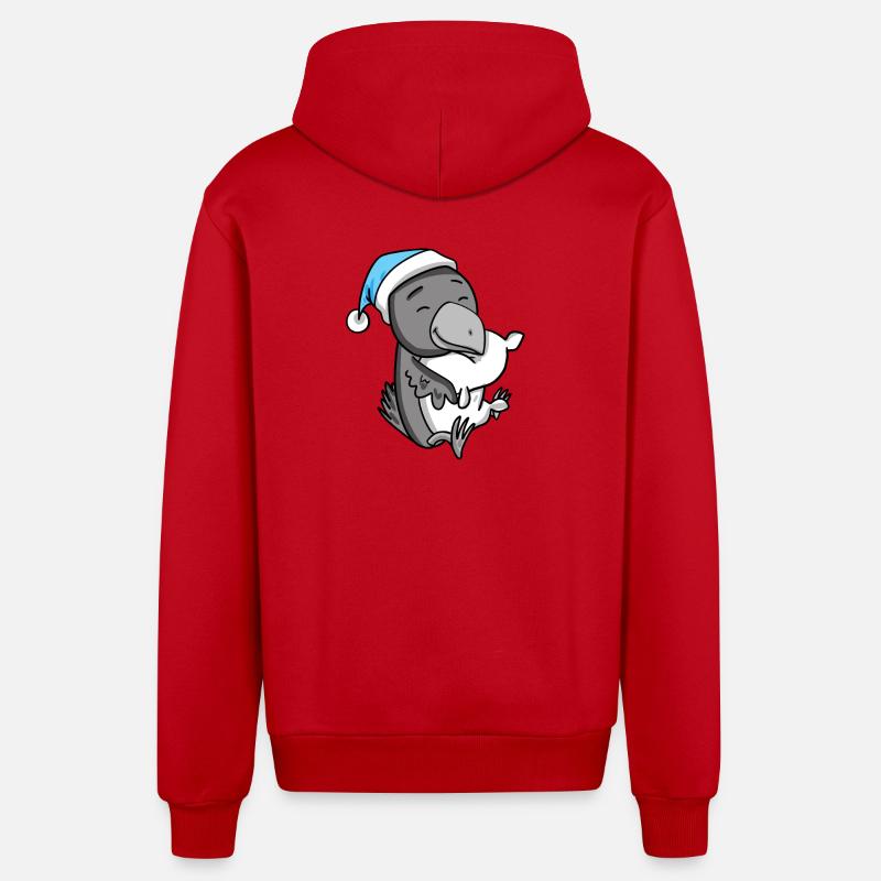 Bébé corbeau - Veste à capuche bio décontractée fabriquée en UE - rouge