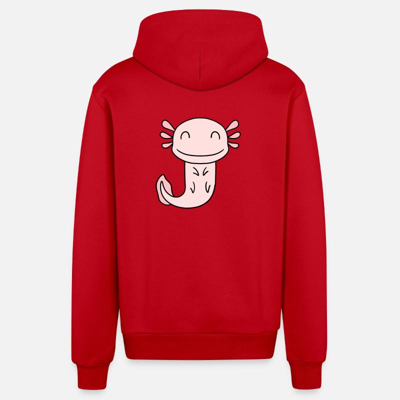 Axolotl - Veste à capuche bio décontractée fabriquée en UE - rouge
