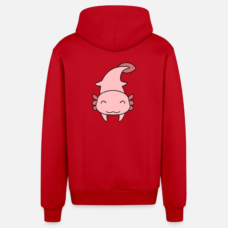 Süßes Axolotl - Organic Relaxed Kapuzenjacke Made in EU - Rot