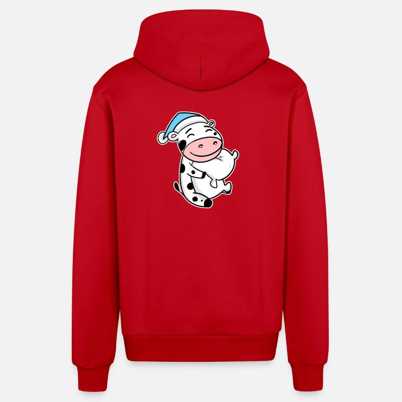 Bébé vache - Veste à capuche bio décontractée fabriquée en UE - rouge