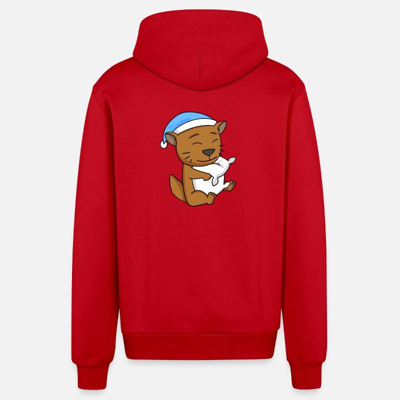 Chat race de chat Somali - Veste à capuche bio décontractée fabriquée en UE - rouge