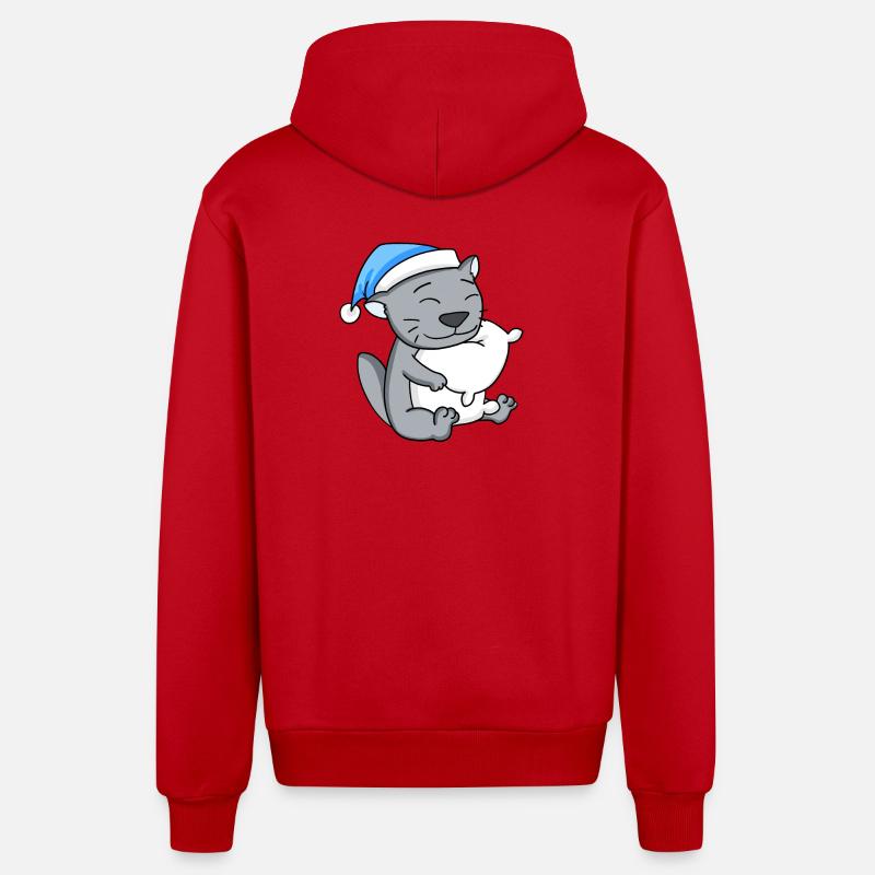 British Shorthair - Veste à capuche bio décontractée fabriquée en UE - rouge