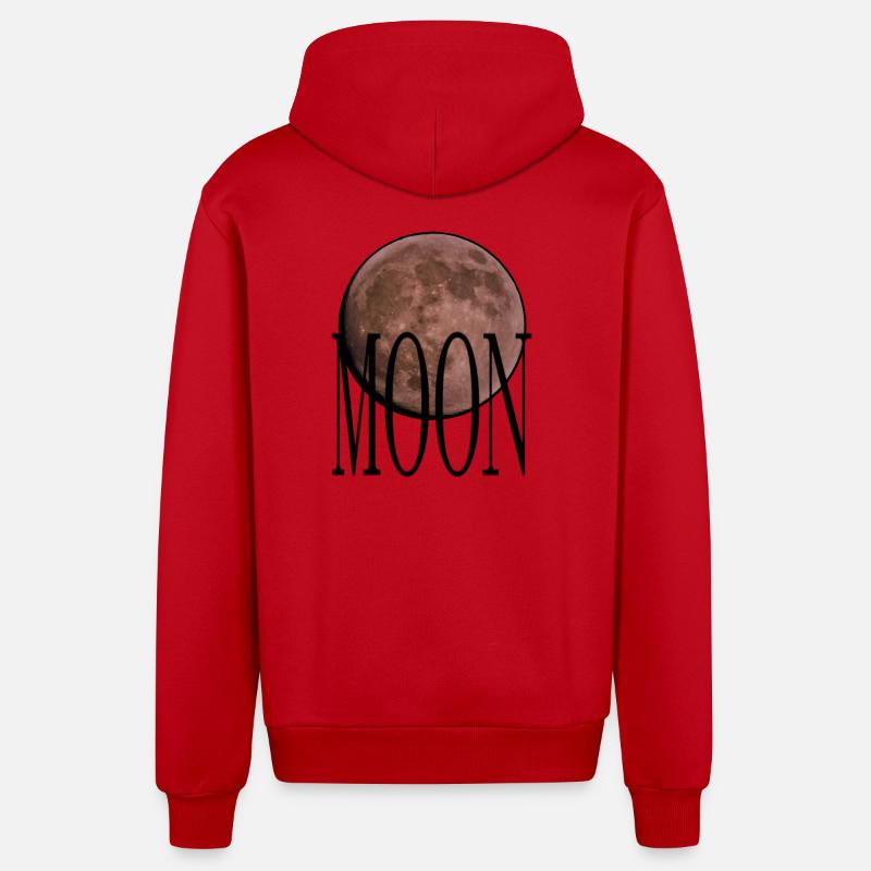 Cradle - Ruby Red Moon - Organic Relaxed Hooded Jacket Made in EU - red