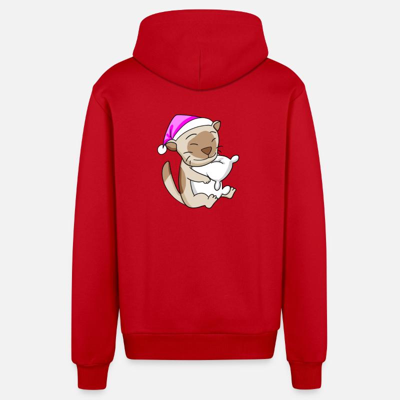 Chat Cat Race Chat Birman - Veste à capuche bio décontractée fabriquée en UE - rouge
