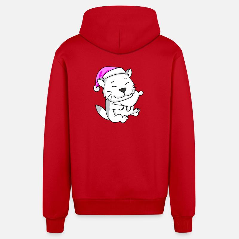 Chat race Burmilla - Veste à capuche bio décontractée fabriquée en UE - rouge