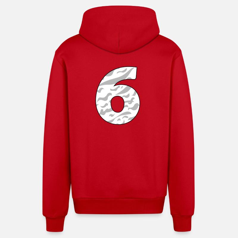 Six - 6 - Veste à capuche bio décontractée fabriquée en UE - rouge
