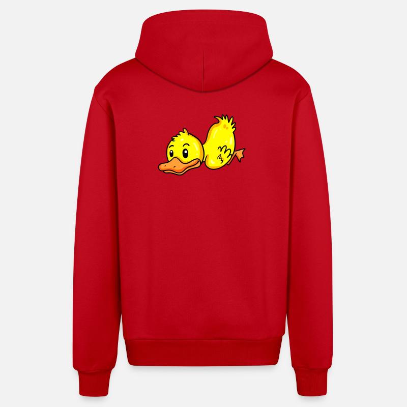 Canard - Veste à capuche bio décontractée fabriquée en UE - rouge