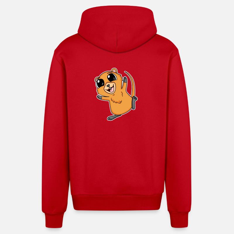 Quokka - Veste à capuche bio décontractée fabriquée en UE - rouge