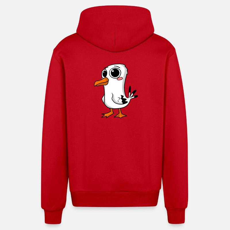 Mouette mignonne - Veste à capuche bio décontractée fabriquée en UE - rouge