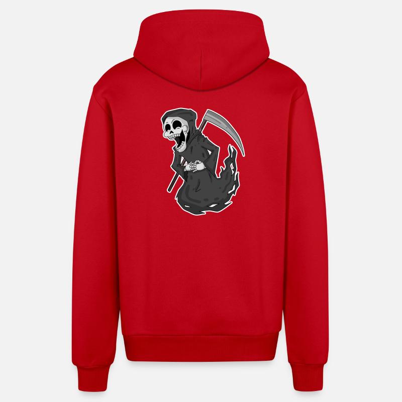 Grim Reaper rit drôle - Veste à capuche bio décontractée fabriquée en UE - rouge