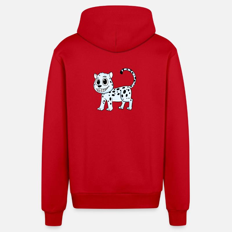 Léopard des neiges Léopard - Veste à capuche bio décontractée fabriquée en UE - rouge