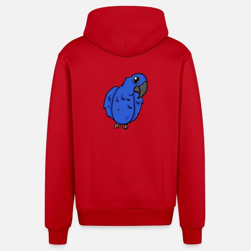 Oiseau perroquet d’ara jacinthe - Veste à capuche bio décontractée fabriquée en UE - rouge