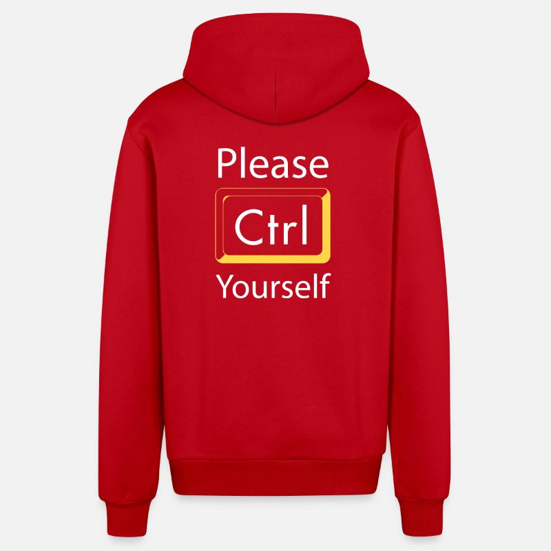 Please Ctrl yourself Gaming - Organic Relaxed Kapuzenjacke Made in EU - Rot