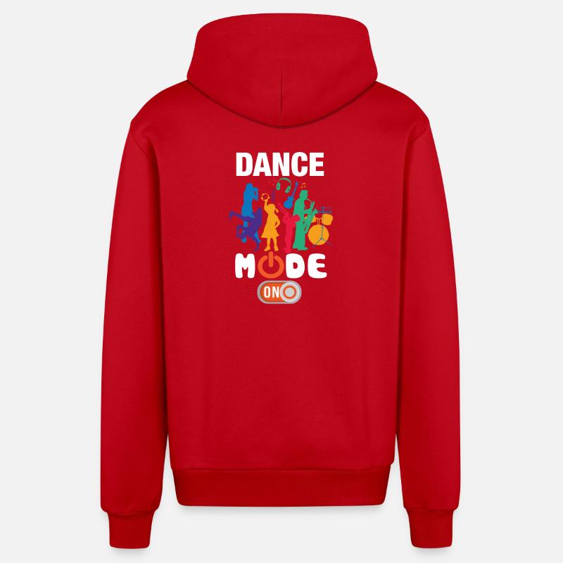 Funny Dance Mode On - Organic Relaxed Hooded Jacket Made in EU - red