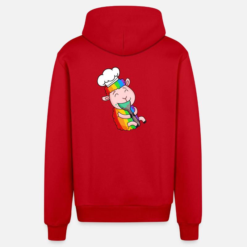Cuisinier de mouton mignon - Veste à capuche bio décontractée fabriquée en UE - rouge