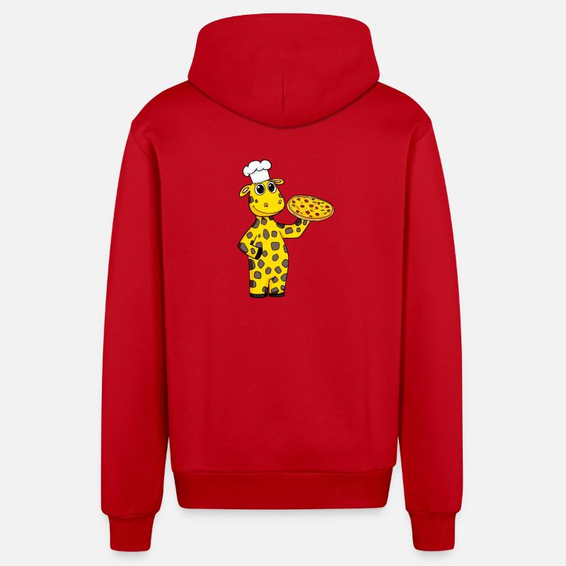 Pizza Maker Pizza Chef Girafe Italienne - Veste à capuche bio décontractée fabriquée en UE - rouge