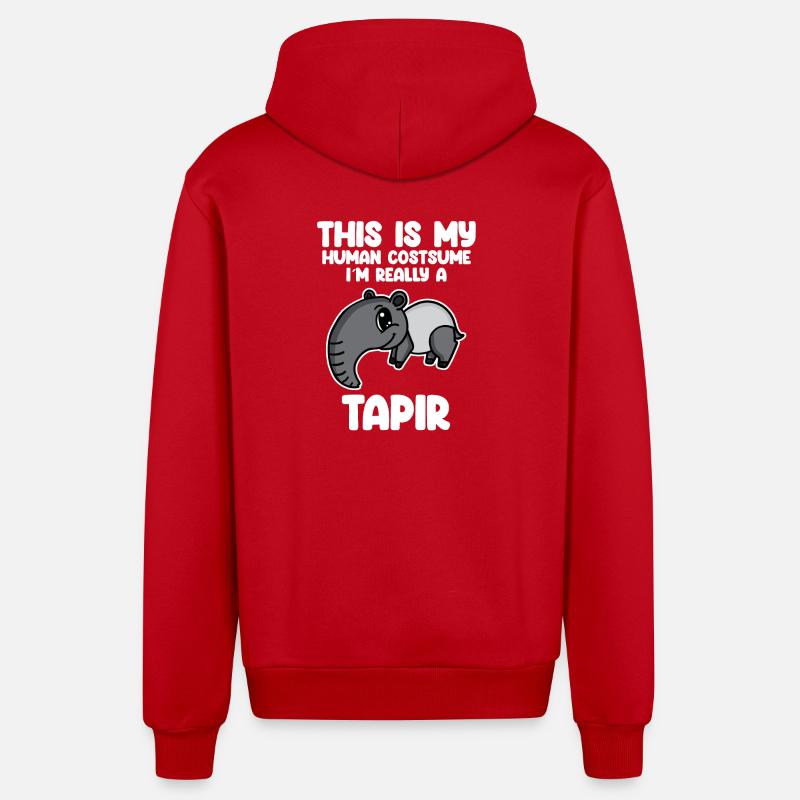 tapire tapire - Veste à capuche bio décontractée fabriquée en UE - rouge