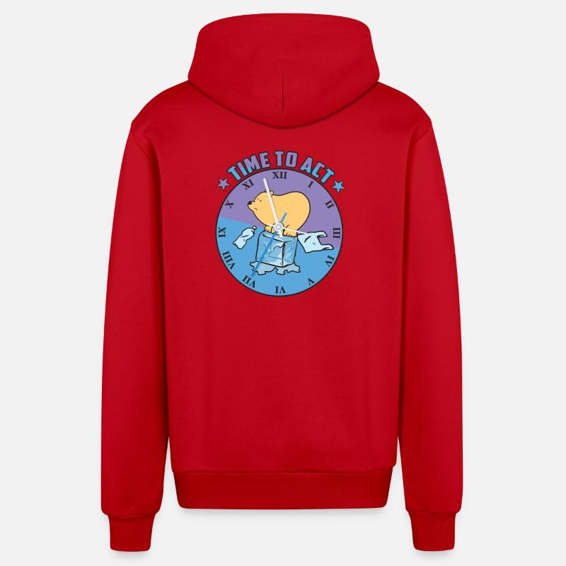 Eisbär auf eis - Organic Relaxed Kapuzenjacke Made in EU - Rot