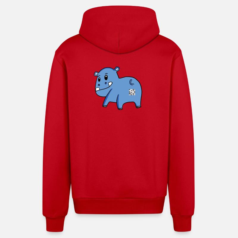 Hippo Ass - Hippopotame Butt - Veste à capuche bio décontractée fabriquée en UE - rouge