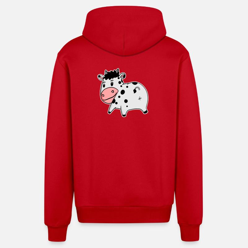 Cow Ass - Cow Butt - Veste à capuche bio décontractée fabriquée en UE - rouge