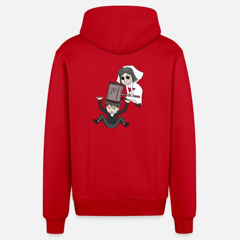 Drôle de mème de mariage - Veste à capuche bio décontractée fabriquée en UE - rouge