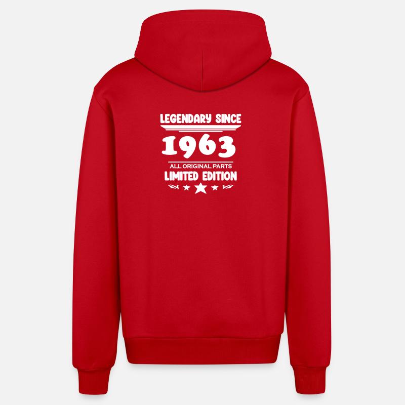 Année de construction 1963 - Veste à capuche bio décontractée fabriquée en UE - rouge