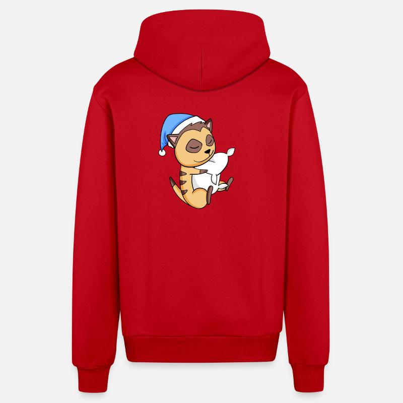 Suricate - Veste à capuche bio décontractée fabriquée en UE - rouge