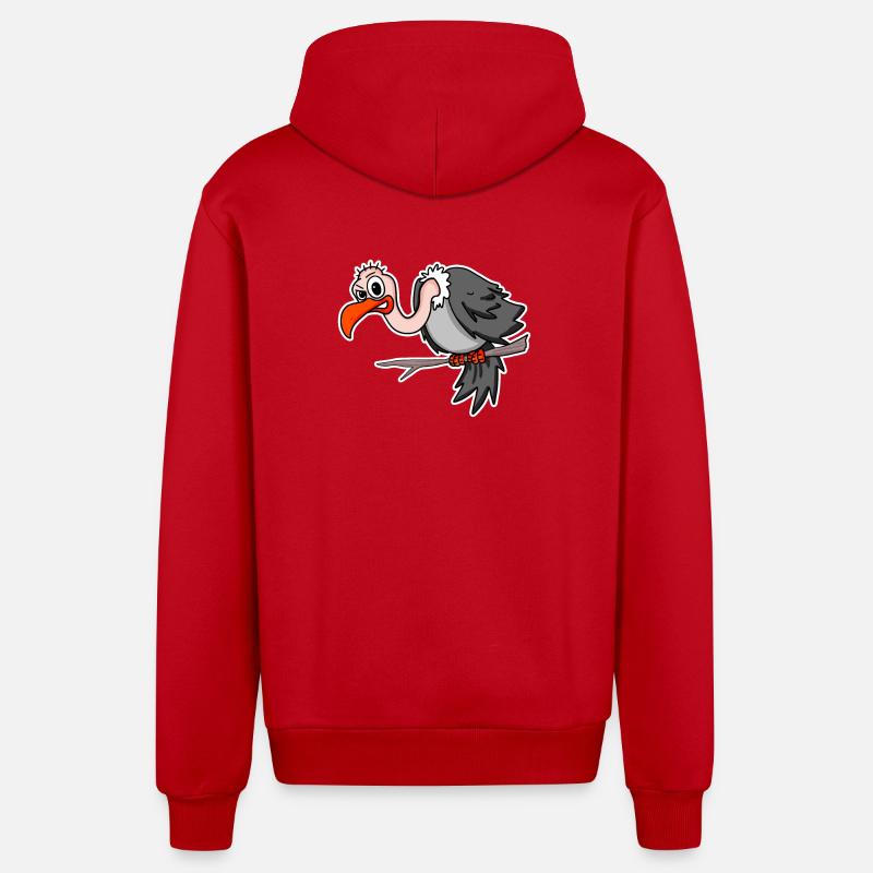 Vautour - Veste à capuche bio décontractée fabriquée en UE - rouge