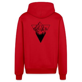 Mountain - Organic Relaxed Hooded Jacket Made in EU - red - Back