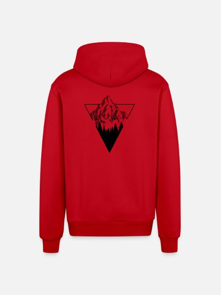 Mountain - Organic Relaxed Hooded Jacket Made in EU - red