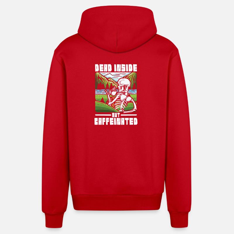 Dead inside but caffeinated - Organic Relaxed Kapuzenjacke Made in EU - Rot