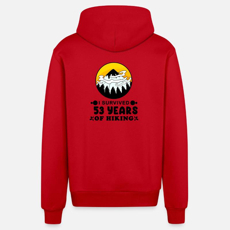 Randonneur 53e anniversaire 53 ans - Veste à capuche bio décontractée fabriquée en UE - rouge