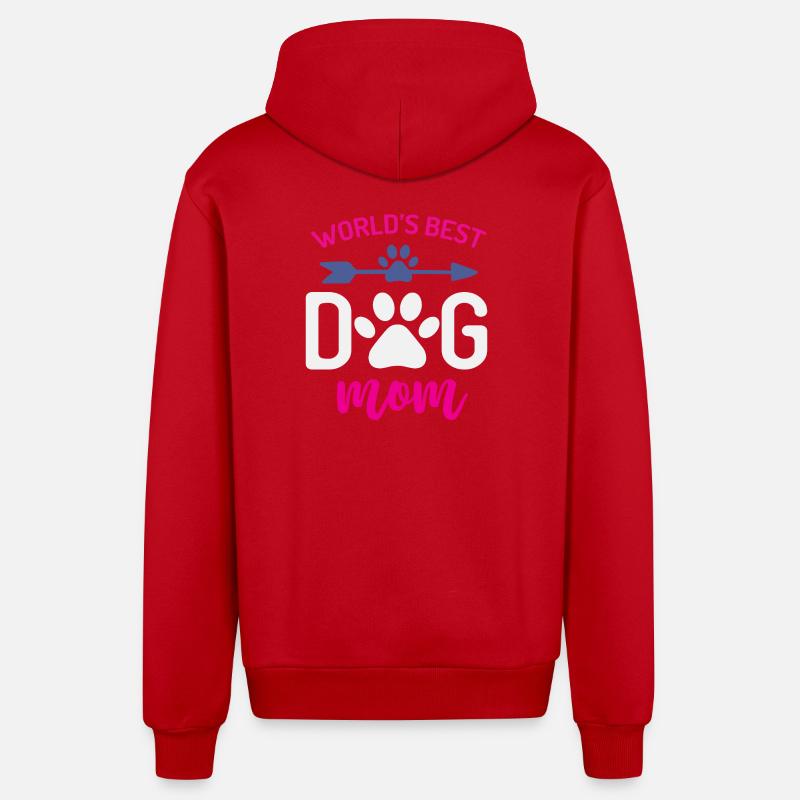 Die beste Hundemutter der Welt - Organic Relaxed Kapuzenjacke Made in EU - Rot