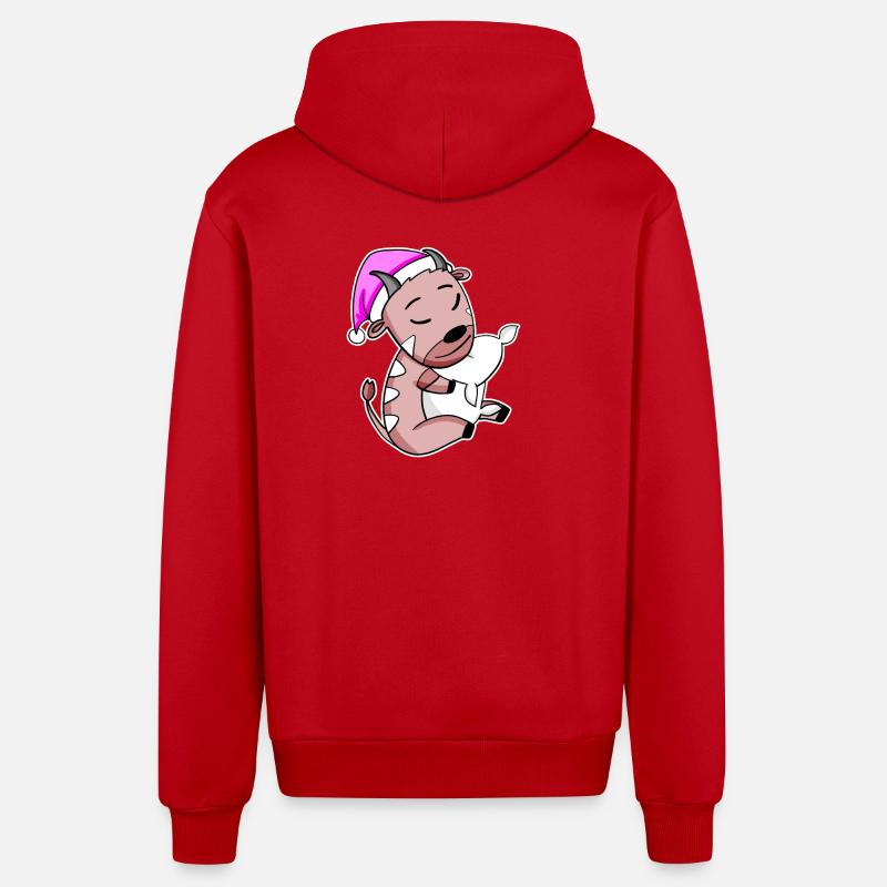 Antilope - Veste à capuche bio décontractée fabriquée en UE - rouge